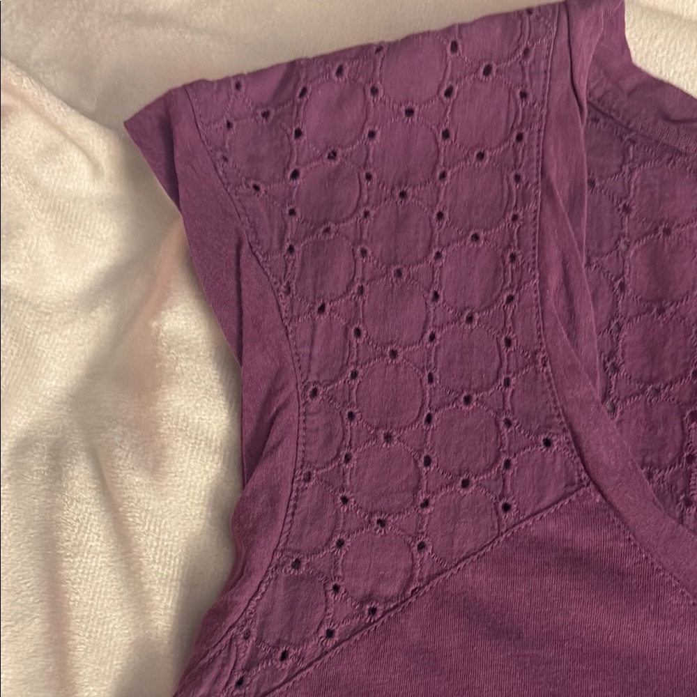 Calvin‎ Klein Purple Fitted Cap Sleeve Blouse - Picture 3 of 4